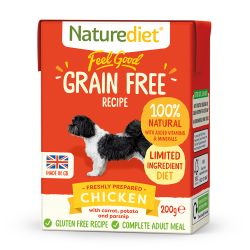 Naturediet Feel Good Grain Free Recipe Chicken Dog Food - 8 x 200g